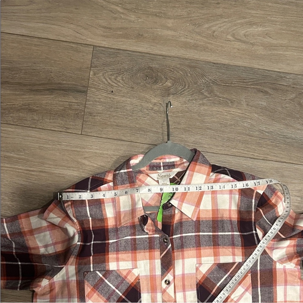 NWT Natural Reflections Vibrant Plaid Button Down Shirt Size L - Picture 6 of 8